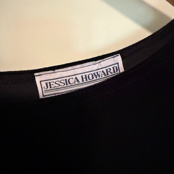 Jessica Howard Fit Flare Sleeveless Black Maxi Velvet Dress, Size 16 - Picture 7 of 9